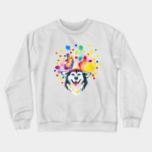 Happy husky Crewneck Sweatshirt